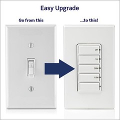 Leviton 15 Amp Decora Countdown Timer Switch White Easy Install Energy Saving