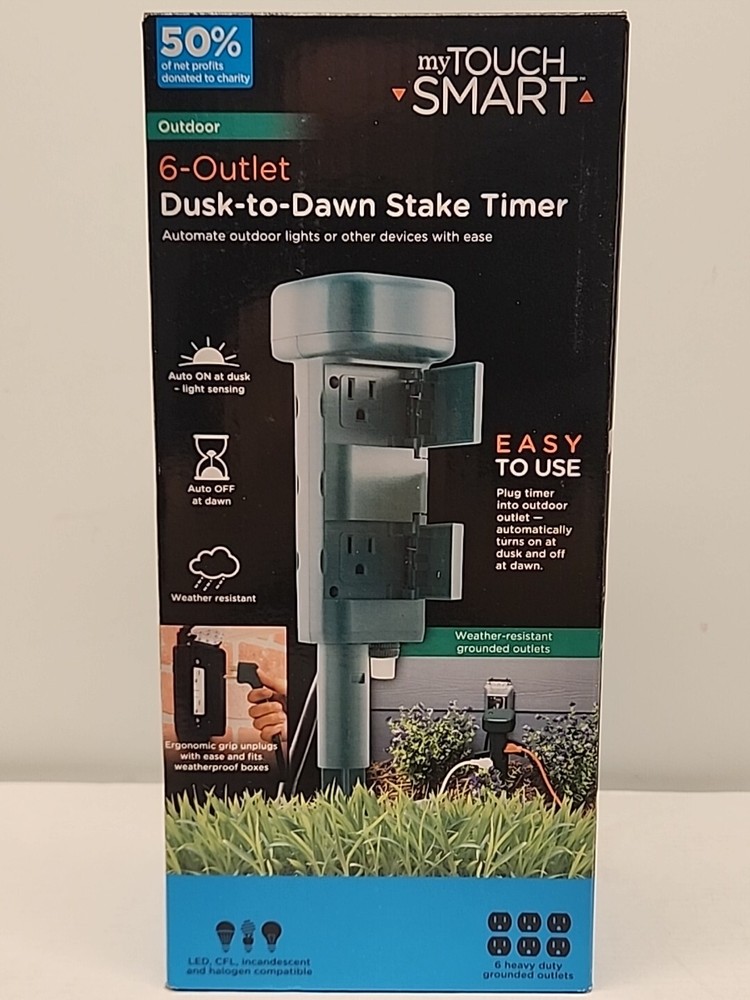 Dusk to Dawn My Touch Smart Stake Timer -Perfect for Holiday inflatables new