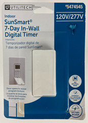 Utilitech Indoor SunSmart 7-Day In-Wall Digital Timer Programmable Buttons 120V
