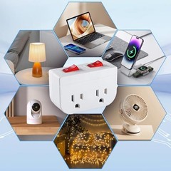Grounded Outlet with Double ON Off Switch, 1-Pack 1 Pack White