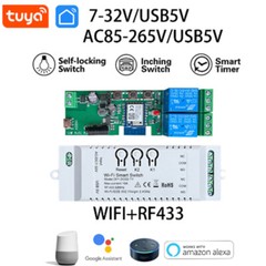 12V 24V Tuya WiFi Switch Relay Module Smart Remote Controller Timer Phone App