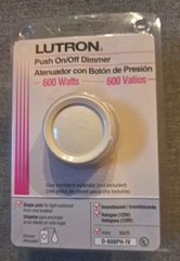 Lutron D-600PH-IV Push On/Off Rotary Dimmer Switch 600 Watts – Single Pole NOS