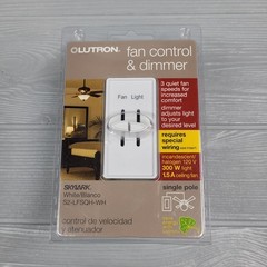 Lutron S2-LFSQH Skylark Fan Control & Dimmer, White