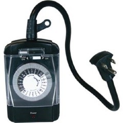 (1)-Prime 15A 125V 1875W Black 24 Hr. Electrical Outdoor Timer TNO24111