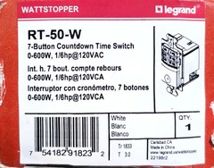 Legrand Wattstopper RT-50-W 7 Button Countdown Time Switch 0-600w 120VAC