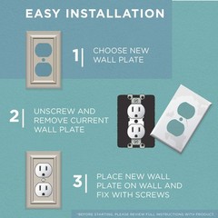 Franklin Brass Classic Beaded Triple Toggle Wall Plate – 3-Gang – ETL Certifi…