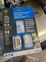 Eaton Universal 1-pole/3-way LED Toggle Light Dimmer-White/Light Almond/Ivory