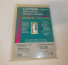 Lutron Toggle Style Dimmer Switch With Slide White TG-600PNLH-WH Single Pole NEW