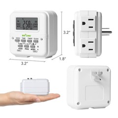 BN-LINK Indoor Digital Light Timer, Dual Independent, 1-Pack, 3 Prong