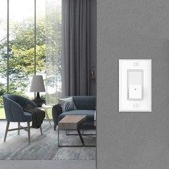 2 Pack LED Night Light 3-Way Paddle Rocker Switch, Auto On/Off Sensor, 15A 120V