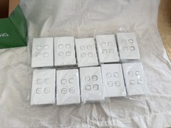 Lot of 10 Jinhang 4 Gang Light Switch Horizontal White Wall Plate NEW