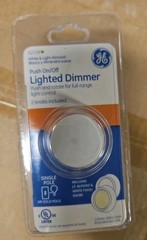 GE Push Rotate On/Off Lighted Dimmer Switch (Almond & White Finish Knobs) #52136