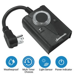 DEWENWILS Outdoor Light Timer with Photocell Light Sensor Weatherproof Switch