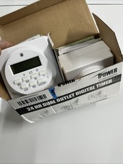 2 Pack iPOWER 24Hour/Weekly Dual Outlet Digital Timer Programmable GLTIMEDWEEKX2