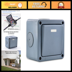 IP66 Waterproof Outdoor Light Switch, SPDT 2-Way Garden Switch, Weatherproof 10A
