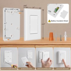 Wireless Wall Switch Remote Control Outlet No Wiring Needed 100ft Rf Range Prepr