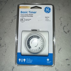 GE Indoor Basic Timer 24 Hour Plug In Programmable Dial White #15119