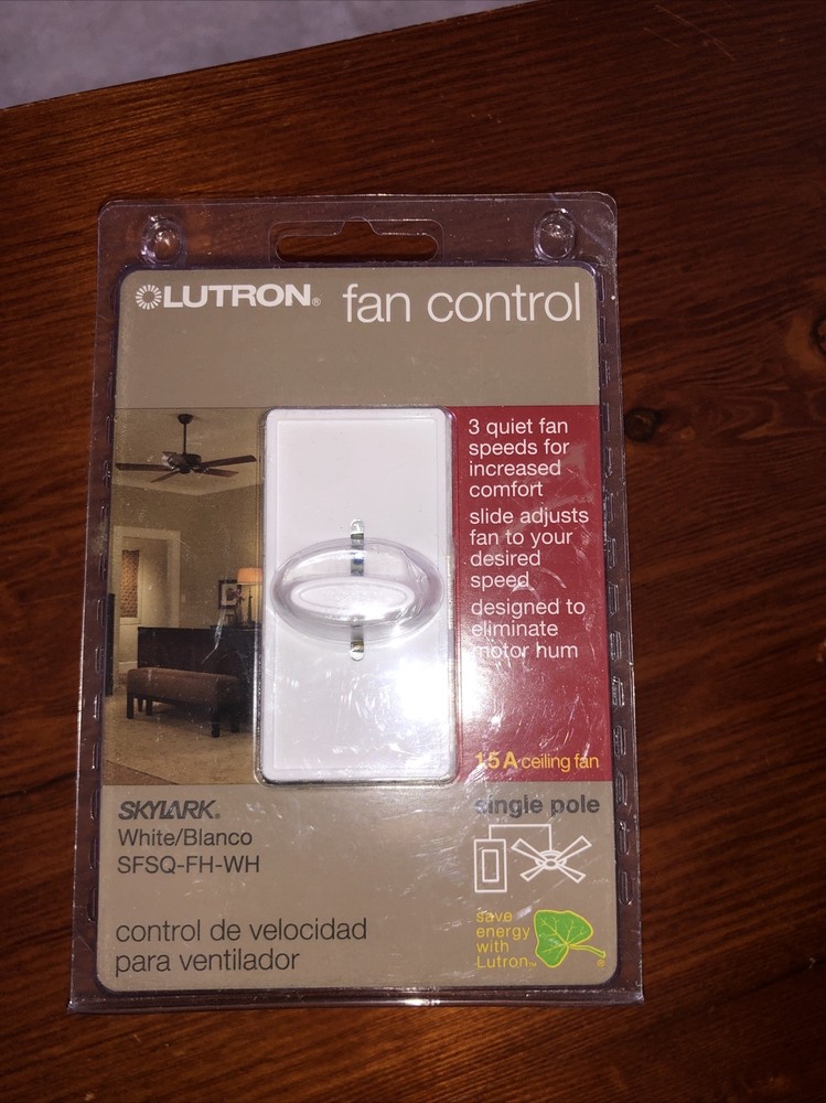 Lutron Skylark SFSQ-FH-WH White 3-Speed Fan Control For 1.5A Ceiling Fan – NEW