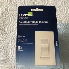 Leviton 6672-1LT Dimmer, Single pole – Sure Slide – Slide Dimmer