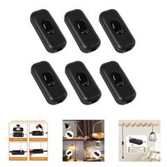 Inline Cord Switch On/Off Lamp Control AC120V 10A 6 Pack for Desk Bedroom