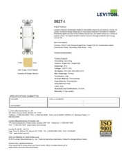 Leviton 5627-I 15A 120/277V Decora AC Combo SWITCH IVORY – 1 PK