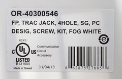 ORTRONICS OR-40300546 TRACJACK 4-PORT SINGLE GANG FACEPLATE, WHITE, (20 PACK)