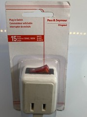 Plug-In Switch 15A 1800W (Switched Outlet) WHITE Pass & Seymour Legrand SEALED