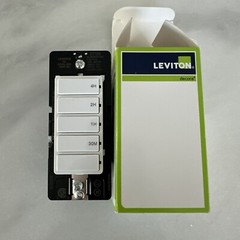 Leviton Decora 15 Amp 2-Hour Indoor In-Wall Timer Switch, 1/2 HP Fan/Motor White