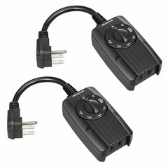 DEWENWILS 2 Pack Dusk to Dawn Countdown Light Sensor Outlet Timer Plug in 15A,