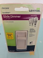 Leviton Light Almond Slide Dimmer 6672 Dimmable LED/CFL and Halogen/Incandescent