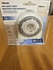 Woods Indoor Appliance Timer Grounded Outlet 24-Hour On/Off Settings 50021 New