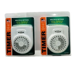 24 Hour Lamp & Appliance Multiple Setting Timer Twin Pack Manual Override White