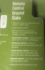 Westinghouse Outdoor Remote Control Ground Stake 6F,6 Outlets 15A,100Feet Range