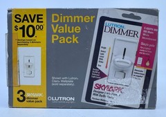 Lutron Skylark Dimmer S-600PH-WH 600 Watt White Single Pole 3 Pack NOS