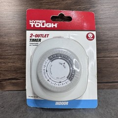 Hyper Tough 24-Hour Mechanical 2-Outlet Timer 3-Prong Indoor Use