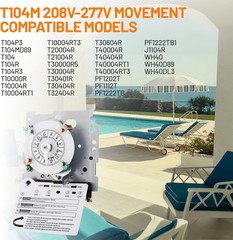 2026 Upgraded T104M Mechanical Timer Switch (Mechanism Only), 208V-277V 40A DPST