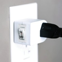 2-Pack White Grounded Outlet On/Off Power Switch with Amber Light ETL Listed