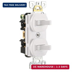Wengart Double Toggle Light Switch,15 Amp AC120 Volt,Residential Grade Electrica