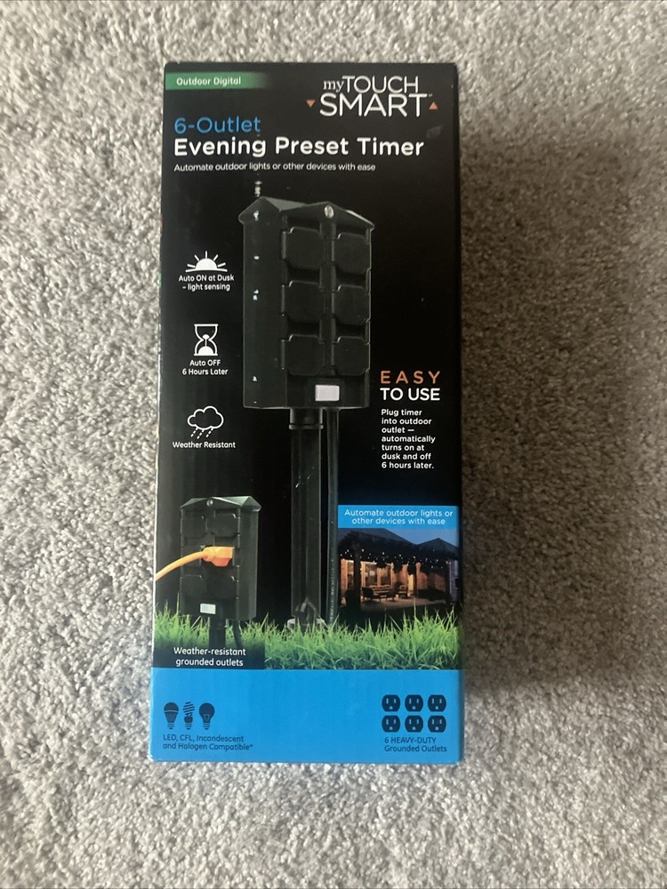 myTOUCH SMART 6-Outlet Evening Preset Timer Outdoor Digital (41295) [B8]