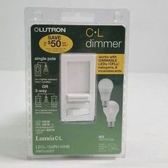 Lutron Lumea Single-pole 3-way LED Slide Light Dimmer Switch White LECL-153PH
