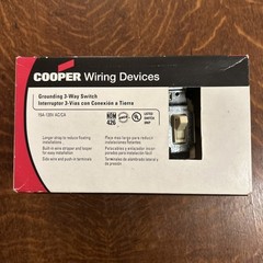 10 Cooper Ivory Toggle Wall Light Switches 3-WAY 15A 120V 1303-7V