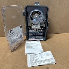 TORK 1109A-O 40A Mechanical Timer – 24-Hr, Indoor/Outdoor, 120–277V, Gray No Box