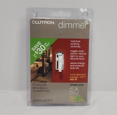 LUTRON Toggler Switch & Dimmer 600 Watts TG-600PH-WH Single-Pole WHITE – NEW
