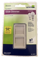 Universal Slide Dimmer Leviton Decora SureSlide, in Lt. almond 6672