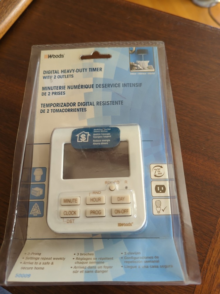 Woods 50009 2-Outlet appliance Heavy duty timer