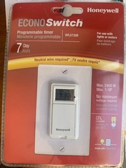 New Honeywell Home RPLS730B Econo Switch 7-Day Programable Neutral Wire Required