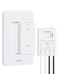 Wireless Light Switch and Receiver Kit, 200FT RF Range Remote Control Light S…