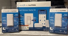 Lutron Caseta Smart Dimmer kit- DVRF-BDG-1D w/ 2 extra Diva smart switches
