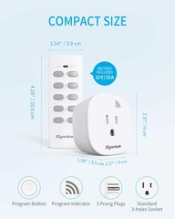 Syantek Remote Control Outlet Wireless Light Switch for Household Appliances, Ex