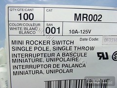 Leviton MR002 White Snap-In Mini Rocker Panel Switch On/Off 10A 125V SPST 100pcs